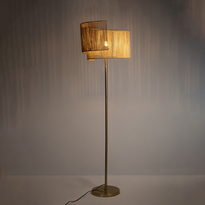 ESTHETI home Epidapedio Fotistiko Metalliko/Sxoini Xruso/Fusiko 1xE27 40x40x160cm 814-80072